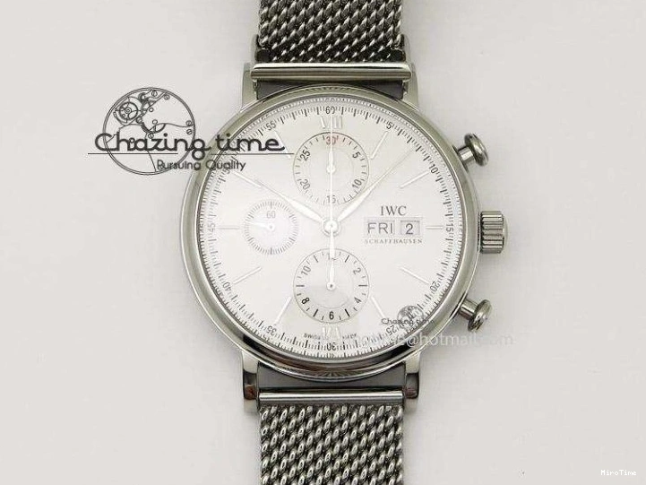 MIROTIME 0403 Portuguese Chrono IW3716 Z+F 1:1 Best Edition White Dial on Gray Rubber Strap A WrinkleFree 7014